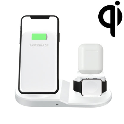OJD-45 3 in 1 QI 10W โทรศัพท์มือถือ + นาฬิกา 8 พินหูฟังชาร์จพอร์ตมัลติฟังก์ชั่นเครื่องชาร์จไร้สายสำหรับโทรศัพท์มือถือและนาฬิกา & AirPods 2, OJD-45