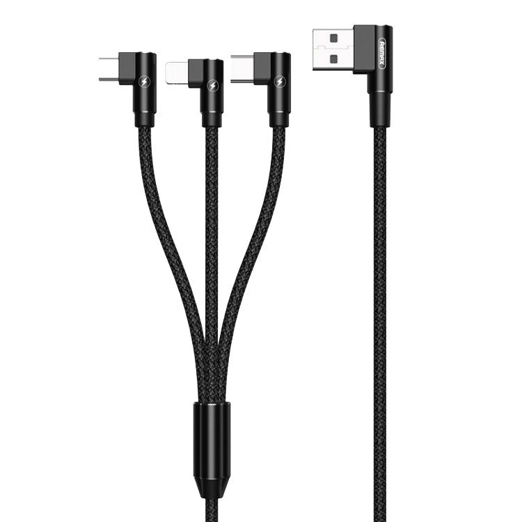 REMAX RC167th 3 in 1 2.1A USB to 8 Pin USBC / TypeC Micro USB Range Series สายชาร์จข้อศอก ความยาวสายเคเบิล: 1 ม.
