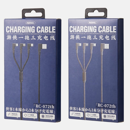 REMAX RC167th 3 in 1 2.1A USB to 8 Pin USBC / TypeC Micro USB Range Series สายชาร์จข้อศอก ความยาวสายเคเบิล: 1 ม.