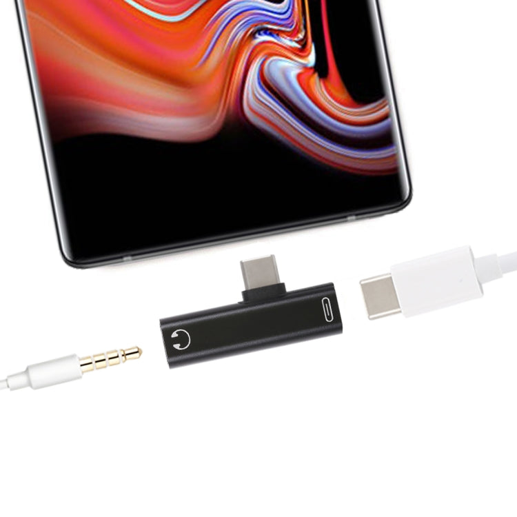 2 in 1 USB-C / Type-C ชายกับ USB-C / Type-C หญิง 3.5 มม. แจ็คชาร์จอะแดปเตอร์การฟัง