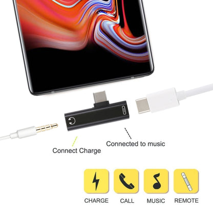 2 in 1 USB-C / Type-C ชายกับ USB-C / Type-C หญิง 3.5 มม. แจ็คชาร์จอะแดปเตอร์การฟัง