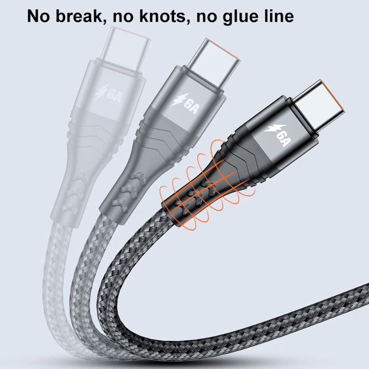 ADC138 66W 3 in 1 USB ถึง 8 Pin Micro USB USBC / TypeC สายชาร์จข้อมูลแบบถักอย่างรวดเร็ว ความยาวสายเคเบิล: 1.2 ม.