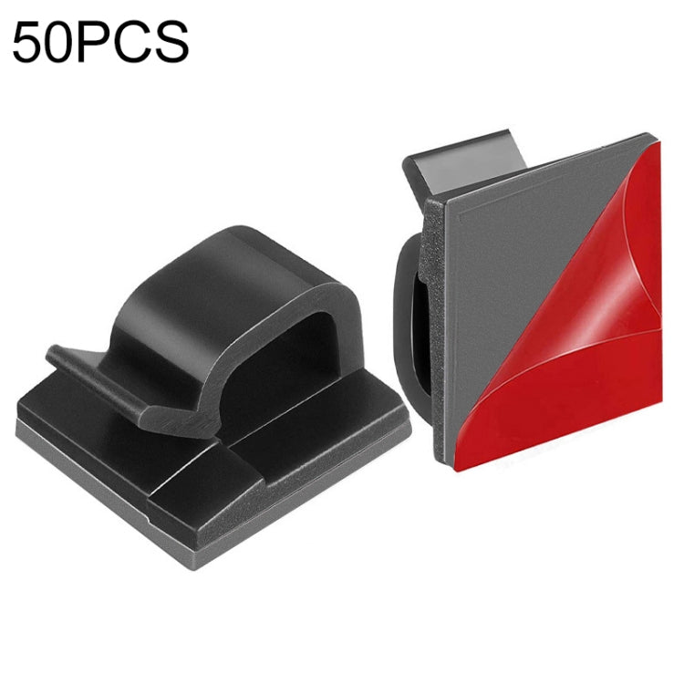 HG2392 50 PCS Desktop Data Cable Organizer Fixing Clip, ประเภทหมากฝรั่ง: 3M, 50 PCS / Red and Grey