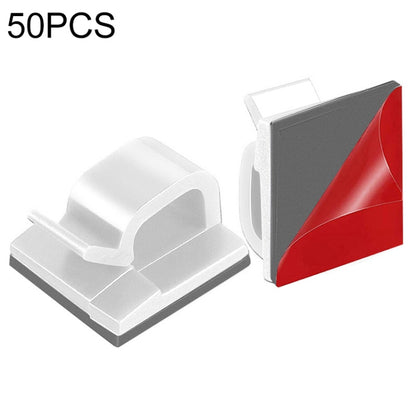 HG2392 50 PCS Desktop Data Cable Organizer Fixing Clip, ประเภทหมากฝรั่ง: 3M, 50 PCS / Red and Grey