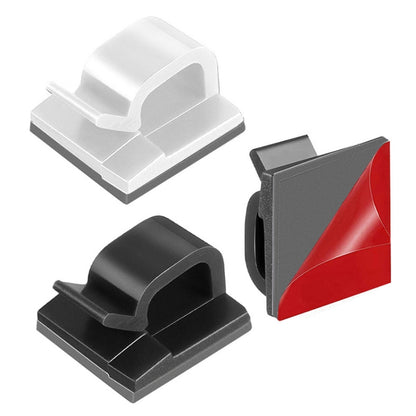 HG2392 50 PCS Desktop Data Cable Organizer Fixing Clip, ประเภทหมากฝรั่ง: 3M, 50 PCS / Red and Grey