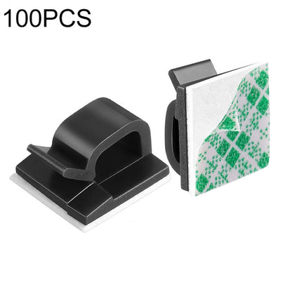 HG2392 100 PCS Desktop Data Cable Organizer Fixing Clip, Gum Type: สีเขียวและสีขาว, 100 PCS