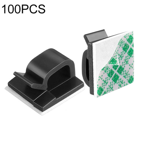 HG2392 100 PCS Desktop Data Cable Organizer Fixing Clip, Gum Type: สีเขียวและสีขาว, 100 PCS