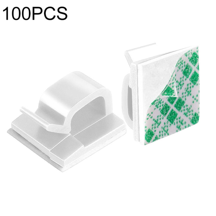 HG2392 100 PCS Desktop Data Cable Organizer Fixing Clip, Gum Type: สีเขียวและสีขาว, 100 PCS