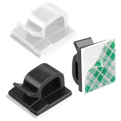 HG2392 100 PCS Desktop Data Cable Organizer Fixing Clip, Gum Type: สีเขียวและสีขาว, 100 PCS