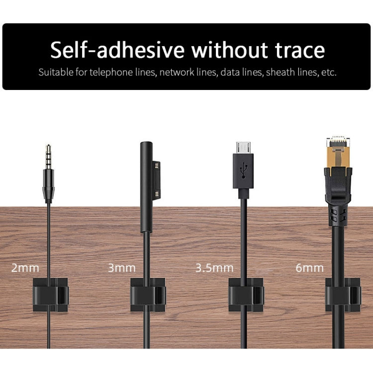 HG2392 100 PCS Desktop Data Cable Organizer Fixing Clip, Gum Type: สีเขียวและสีขาว, 100 PCS