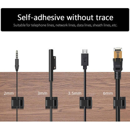 HG2392 100 PCS Desktop Data Cable Organizer Fixing Clip, Gum Type: สีเขียวและสีขาว, 100 PCS