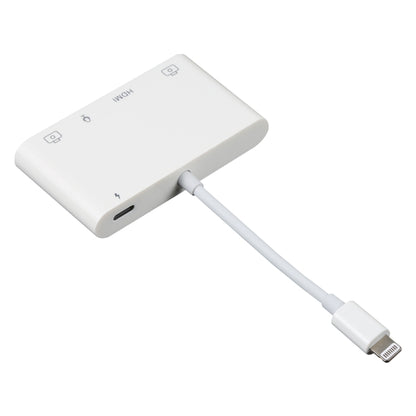 4 in 1 8 Pin to Dual USB + 3.5 มม. AUX + HDMI OTG Audio อะแดปเตอร์ AV ดิจิตอล