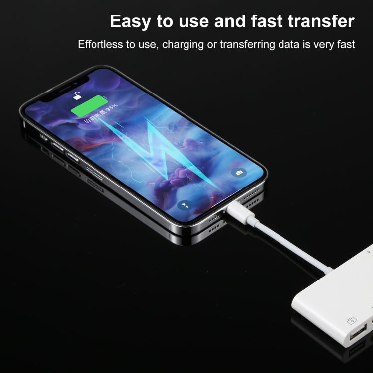 4 in 1 8 Pin to Dual USB + 3.5 มม. AUX + HDMI OTG Audio อะแดปเตอร์ AV ดิจิตอล