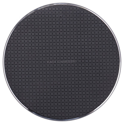 เครื่องชาร์จไร้สายโลหะทรงกลมลายตาราง 10W QI, 10W Metal