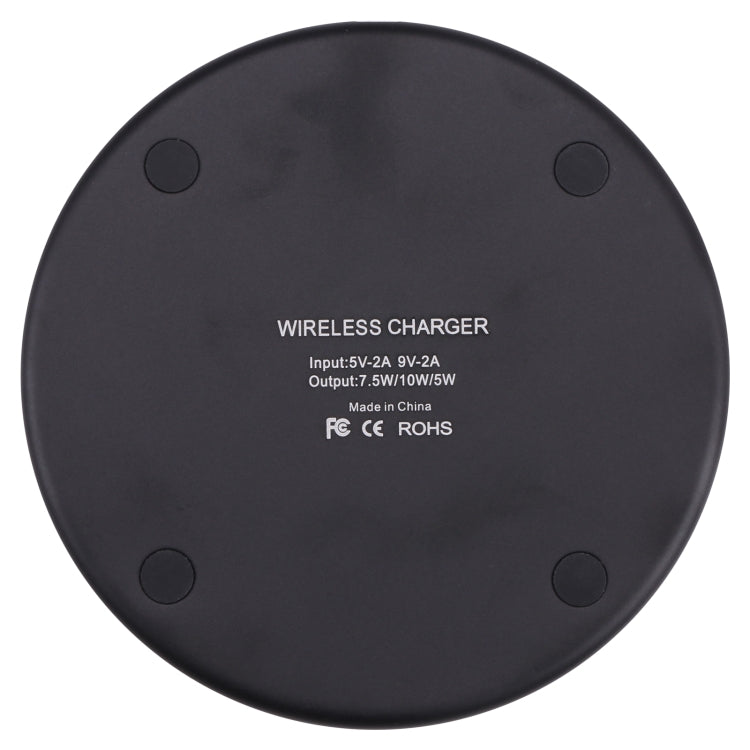 เครื่องชาร์จไร้สายโลหะทรงกลมลายตาราง 10W QI, 10W Metal