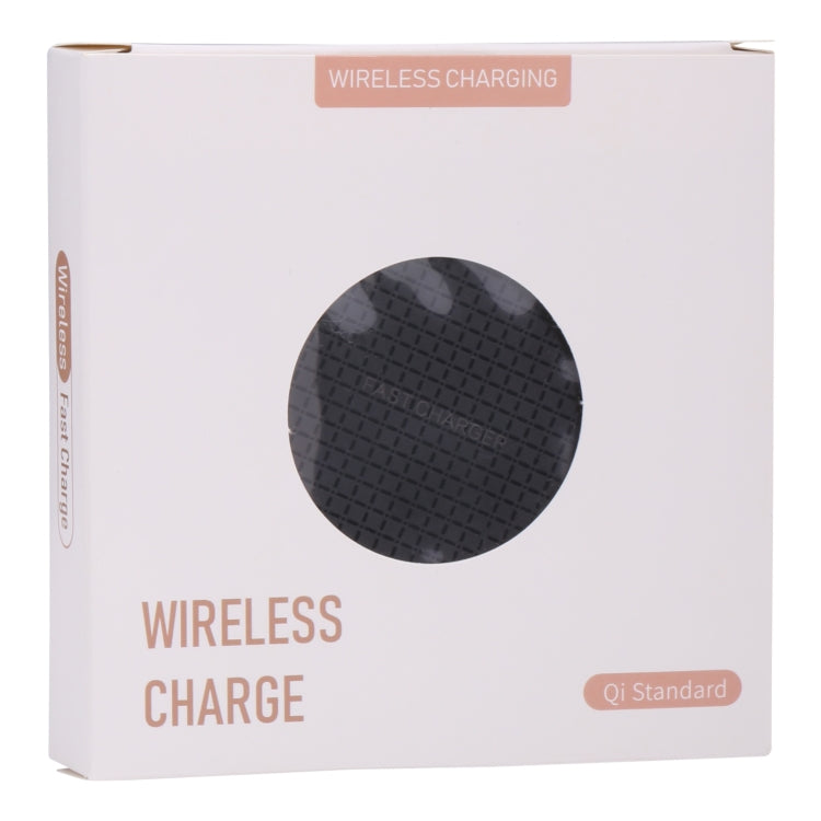 เครื่องชาร์จไร้สายโลหะทรงกลมลายตาราง 10W QI, 10W Metal