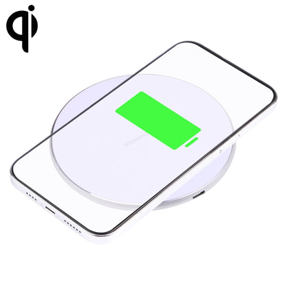 เครื่องชาร์จไร้สายโลหะทรงกลมลายตาราง 10W QI, 10W Metal