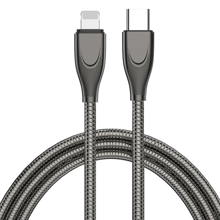 ADC009 USBC / TypeC ถึง 8 Pin Zinc Alloy Hose สายชาร์จข้อมูลได้อย่างรวดเร็ว, ความยาวสายเคเบิล: 1 ม., USB-C / Type-C to 8 Pin