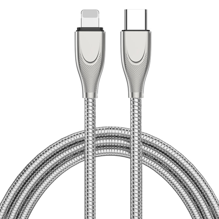 ADC009 USBC / TypeC ถึง 8 Pin Zinc Alloy Hose สายชาร์จข้อมูลได้อย่างรวดเร็ว, ความยาวสายเคเบิล: 1 ม., USB-C / Type-C to 8 Pin