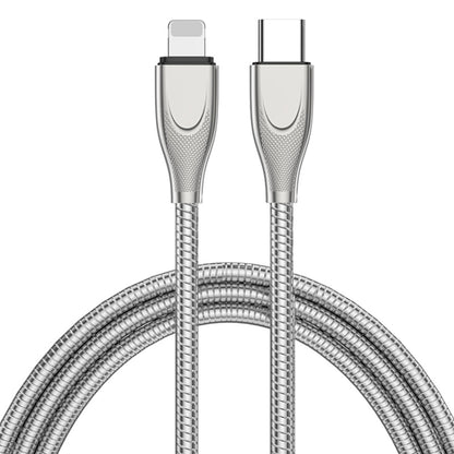 ADC009 USBC / TypeC ถึง 8 Pin Zinc Alloy Hose สายชาร์จข้อมูลได้อย่างรวดเร็ว, ความยาวสายเคเบิล: 1 ม., USB-C / Type-C to 8 Pin