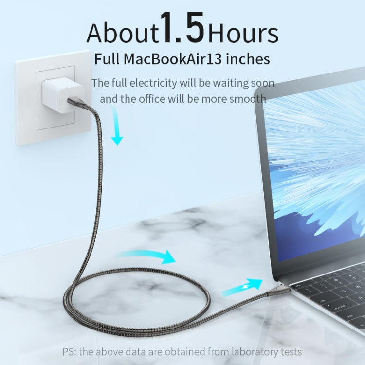 ADC009 USBC / TypeC ถึง 8 Pin Zinc Alloy Hose สายชาร์จข้อมูลได้อย่างรวดเร็ว, ความยาวสายเคเบิล: 1 ม., USB-C / Type-C to 8 Pin