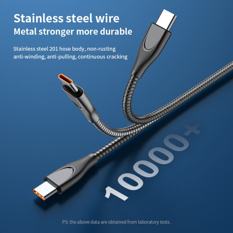 ADC009 USBC / TypeC ถึง 8 Pin Zinc Alloy Hose สายชาร์จข้อมูลได้อย่างรวดเร็ว, ความยาวสายเคเบิล: 1 ม., USB-C / Type-C to 8 Pin