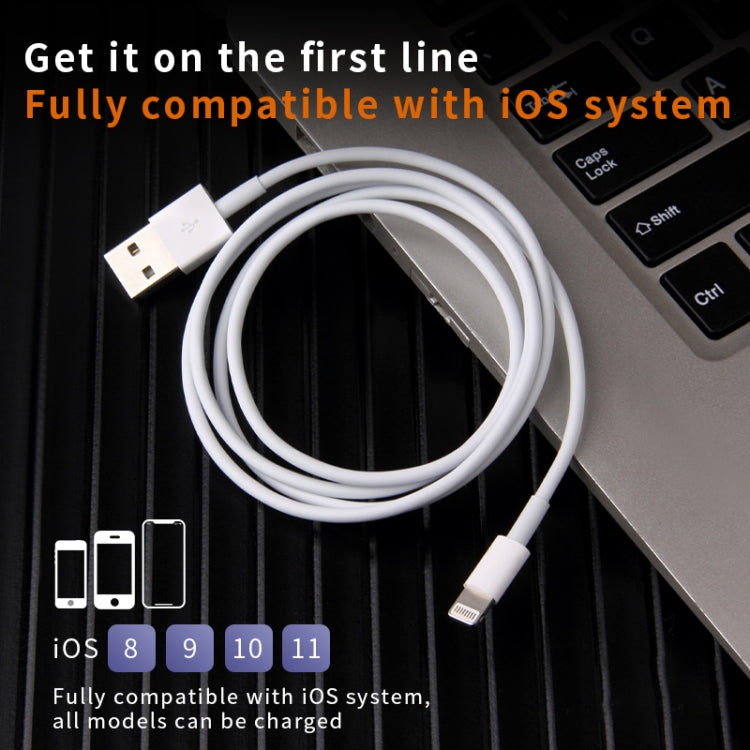 IVON CA19 2.4A USB to 8 Pin Fast Charge Data Cable สำหรับ iPhone, iPad, ความยาว: 1 ม.