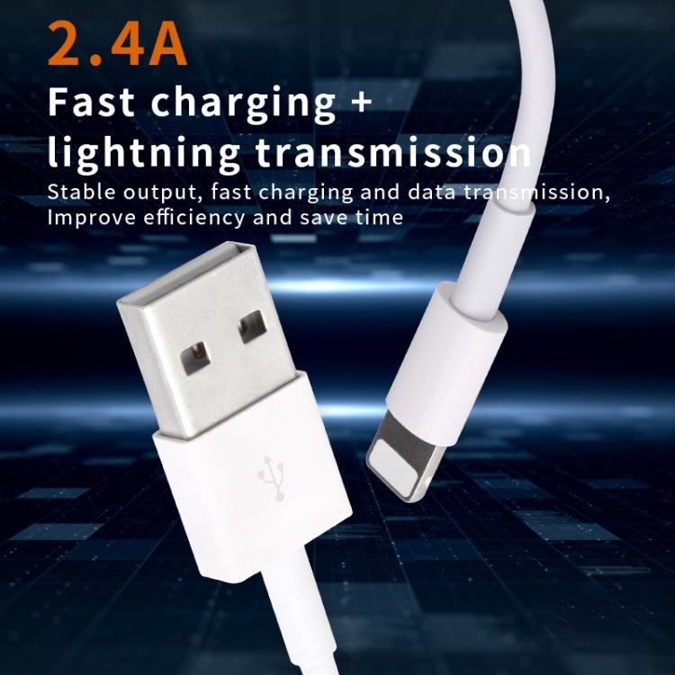 IVON CA19 2.4A USB to 8 Pin Fast Charge Data Cable สำหรับ iPhone, iPad, ความยาว: 1 ม.