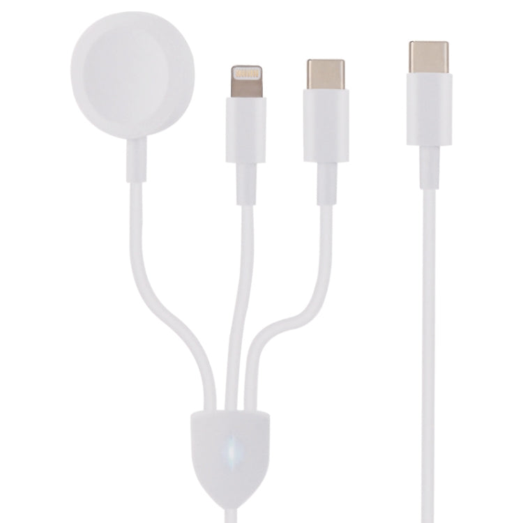 3 in 1 USB-C / Type-C ถึง 8 พิน USB-C / Type-C Magnetic Watch สายชาร์จข้อมูลไร้สายความยาวสายเคเบิล: 1.2 ม., 3 in 1