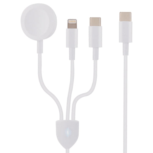 3 in 1 USB-C / Type-C ถึง 8 พิน USB-C / Type-C Magnetic Watch สายชาร์จข้อมูลไร้สายความยาวสายเคเบิล: 1.2 ม., 3 in 1