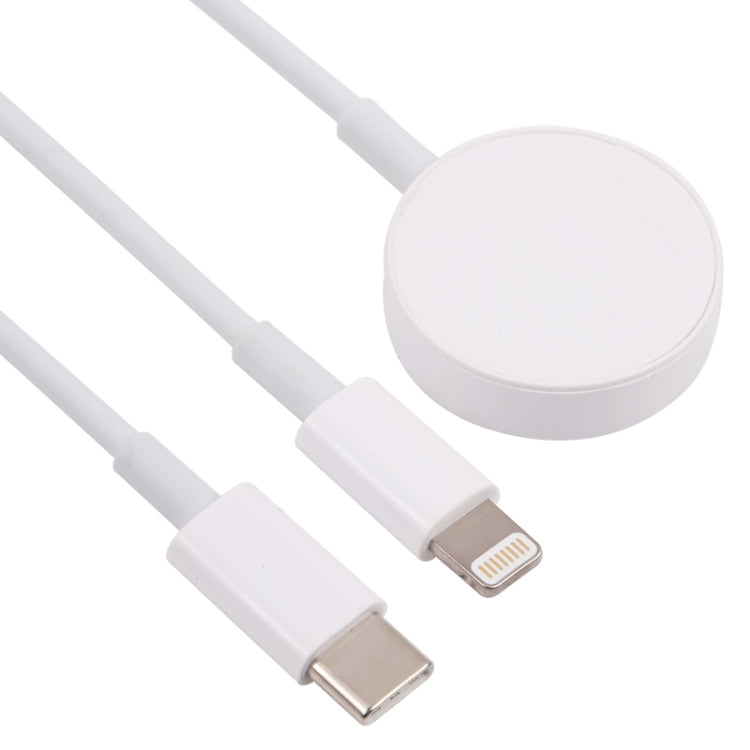 3 in 1 USB-C / Type-C ถึง 8 พิน USB-C / Type-C Magnetic Watch สายชาร์จข้อมูลไร้สายความยาวสายเคเบิล: 1.2 ม., 3 in 1