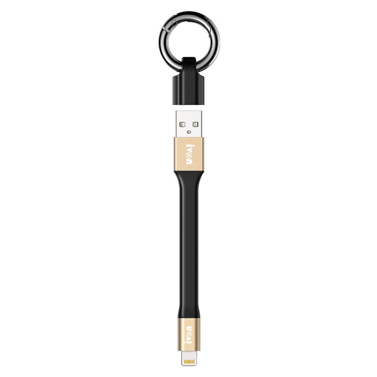 IVON CA90 2.4A USB to 8 Pin สายเคเบิลข้อมูลแบบพกพาพร้อมวงแหวน, ความยาว: 14.5 ซม., 8 Pin