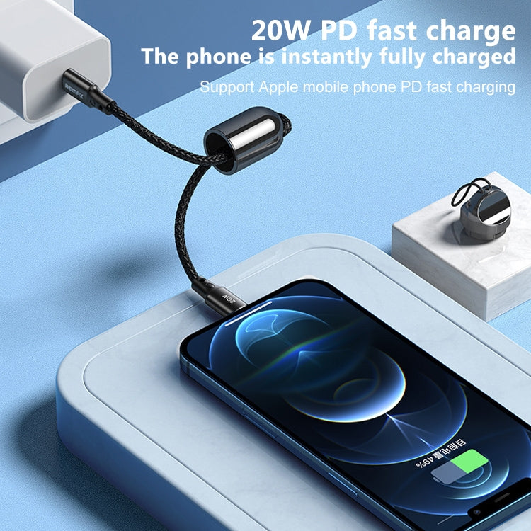 REMAX RC-140i Thor Series PD 20W USB-C / Type-C ถึง 8 Pin สายเคเบิลข้อมูลเชือกเส้นเล็กแบบพกพา ความยาวสายเคเบิล: 1.2 ม., USB-C / Type-C to 8 Pin