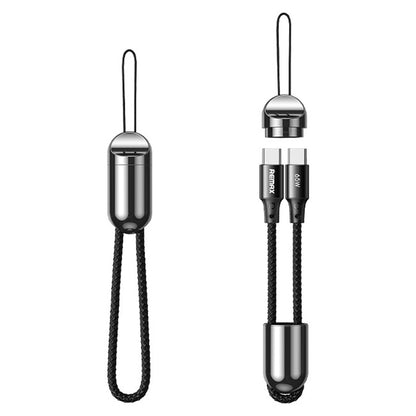 REMAX RC-140a Thor Series 65W USB-C / Type-C to USB-C / Type-C สายเคเบิลข้อมูลเชือกเส้นเล็กแบบพกพา, ความยาวสายเคเบิล: 1.2 ม., USB-C / Type-C to USB-C / Type-C