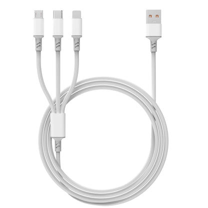 3A 3 in 1 USB เข้ากับ TypeC / 8 Pin / Micro USB สายชาร์จเร็ว, ความยาวสายเคเบิล: 1.2 ม., White