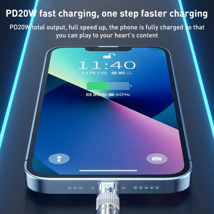 WK WDC-187 Qjie ซีรีส์ 20W USB-C/Type-C ถึง 8 Pin Fast Charge Data Cable ความยาว: 1 ม., USB-C/Type-C to 8 Pin