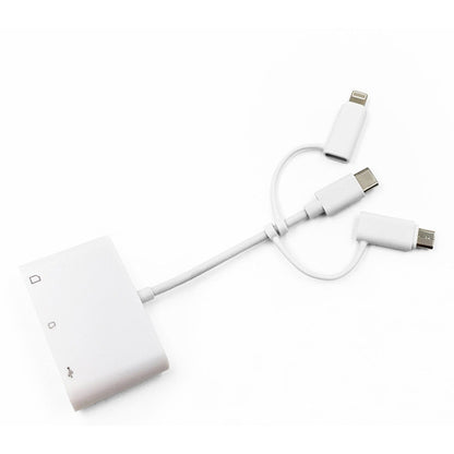 3 in 1 8-Pin และ Micro USB และ Type-C ถึง TF และ SD Card Reader อะแดปเตอร์ USB OTG Extender