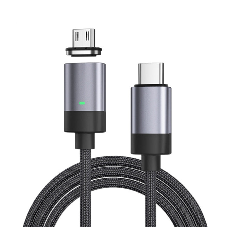 15W USB-C / Type-C เป็น Micro USB สายชาร์จข้อมูลแม่เหล็กอย่างรวดเร็ว, สไตล์: สายเคเบิล 1 ม. + หัวแม่เหล็ก, Micro USB