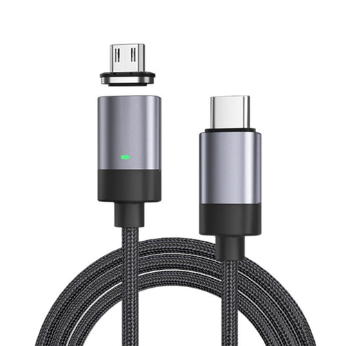 15W USB-C / Type-C เป็น Micro USB สายชาร์จข้อมูลแม่เหล็กอย่างรวดเร็ว, สไตล์: สายเคเบิล 1 ม. + หัวแม่เหล็ก, Micro USB