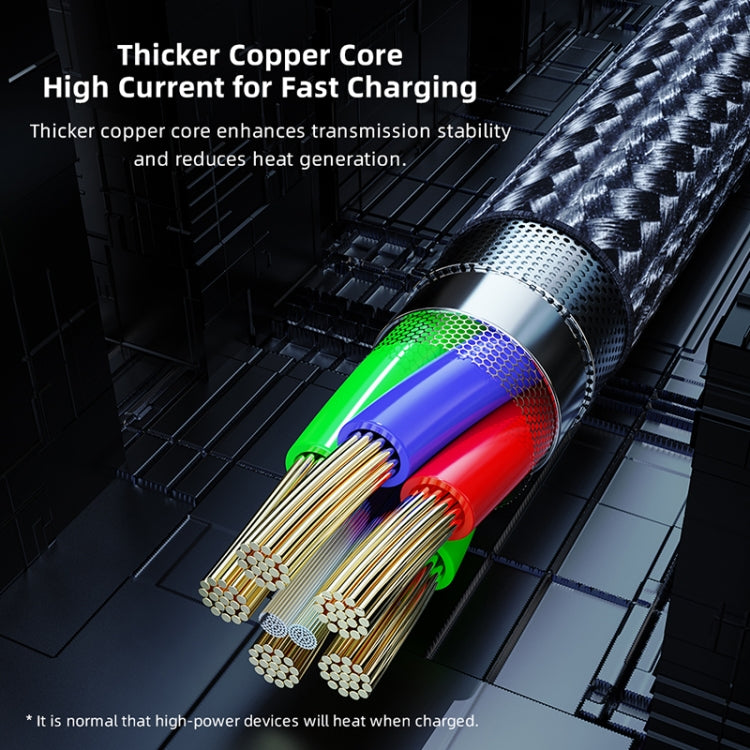 ROCK RCB0811 M3 20W USB-C / Type-C ถึง 8 Pin Zinc Alloy ชาร์จเร็วสายเคเบิลข้อมูลเกมมือถือความยาว: 1 ม., Type-C to 8 Pin (1m)