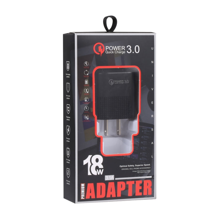 LZ-2117 18W QC3.0 3.1A USB ที่ชาร์จเร็ว, ปลั๊ก US, US Plug