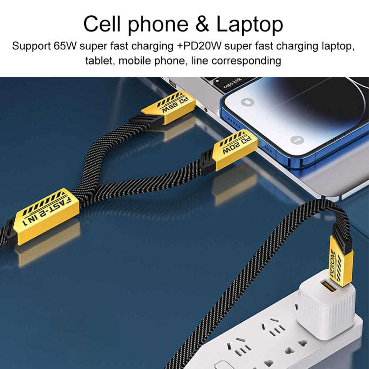 WK WDC-190a Mech Series 6A USB to USB-C/Type-C สายเคเบิลข้อมูลชาร์จเร็ว ความยาว: 1 ม., USB to USB-C/Type-C