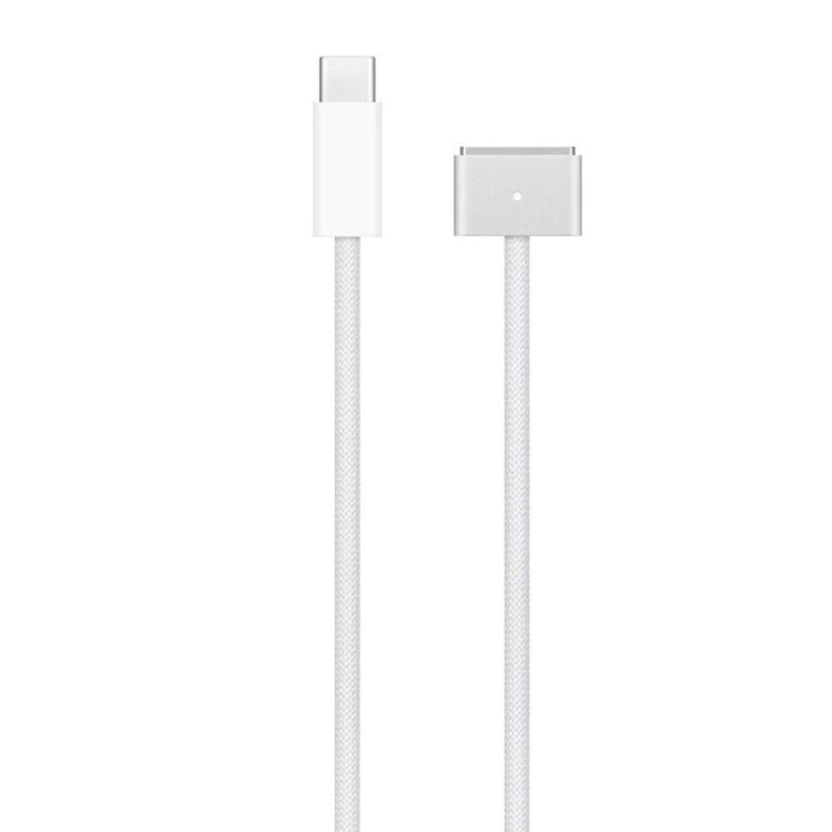 USB-C / Type-C เป็น Magsafe 3 สายเคเบิลข้อมูลการชาร์จอย่างรวดเร็วแบบถัก ความยาว: 2 ม, Blue, White