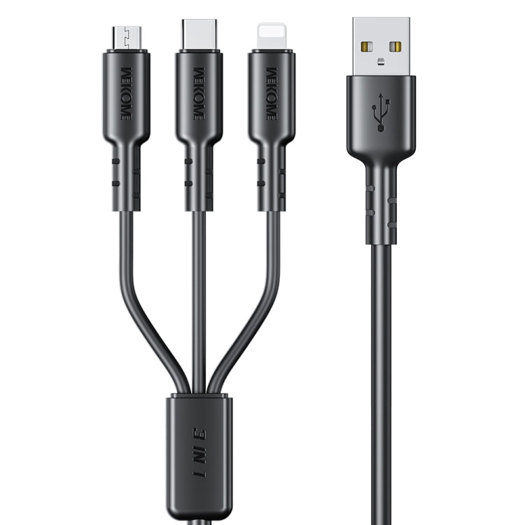 WEKOME WDC-02 Tidal Energy Series 3A USB to 8 Pin+Type-C+Micro USB 3 in 1 PVC Data Cable ความยาว: 1.2 ม.