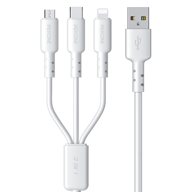 WEKOME WDC-02 Tidal Energy Series 3A USB to 8 Pin+Type-C+Micro USB 3 in 1 PVC Data Cable ความยาว: 1.2 ม.