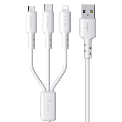 WEKOME WDC-02 Tidal Energy Series 3A USB to 8 Pin+Type-C+Micro USB 3 in 1 PVC Data Cable ความยาว: 1.2 ม.