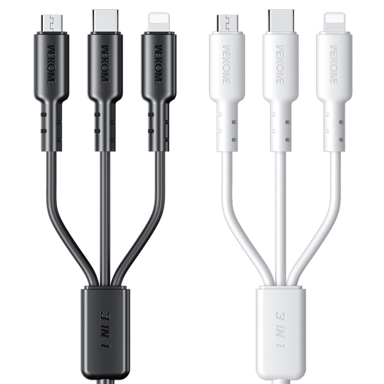 WEKOME WDC-02 Tidal Energy Series 3A USB to 8 Pin+Type-C+Micro USB 3 in 1 PVC Data Cable ความยาว: 1.2 ม.