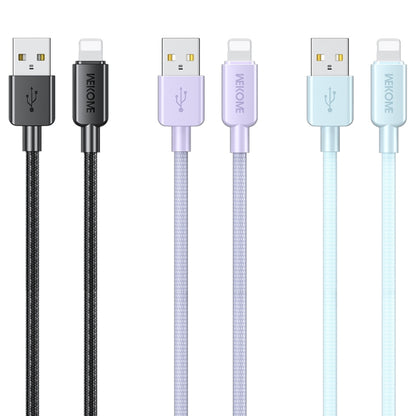 WEKOME WDC-03 Tidal Energy Series 2.4A USB to 8 Pin Braided Data Cable, ความยาว: 1 ม., USB to 8 Pin