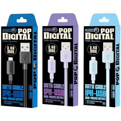 WEKOME WDC-03 Tidal Energy Series 2.4A USB to 8 Pin Braided Data Cable, ความยาว: 1 ม., USB to 8 Pin