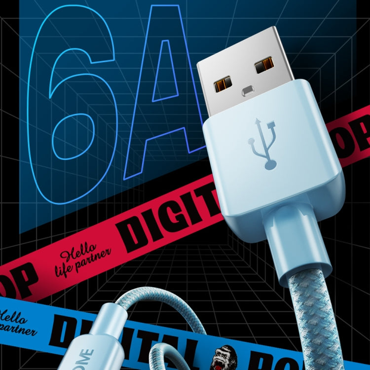 WEKOME WDC-03 Tidal Energy Series 2.4A USB to 8 Pin Braided Data Cable, ความยาว: 1 ม., USB to 8 Pin